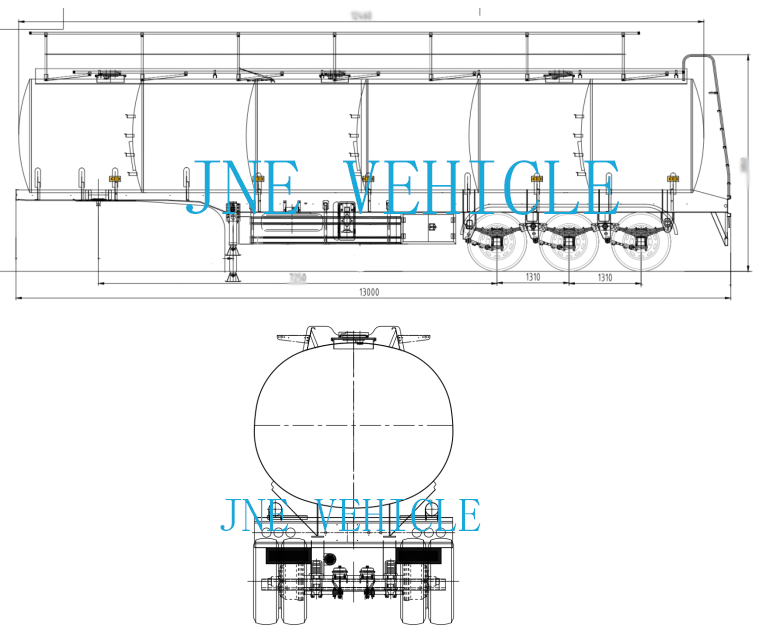 Carbon Steel Fuel Tank Trailer 50,000 Liters