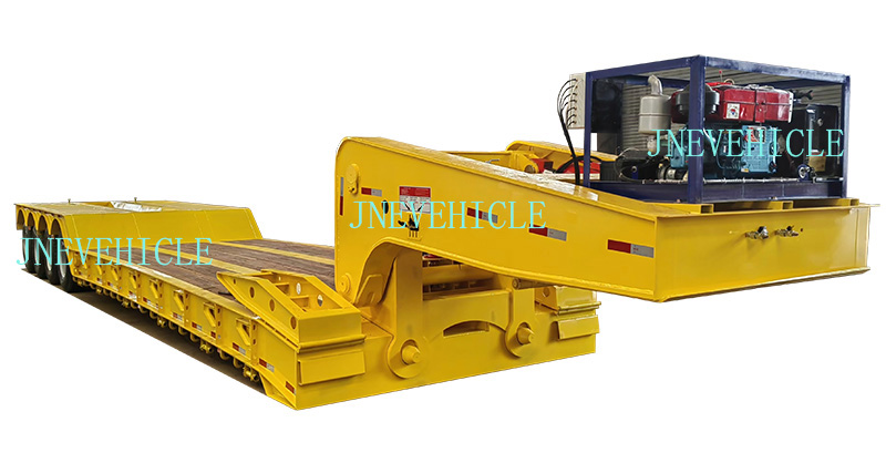 Detachable gooseneck lowbed semi-trailer