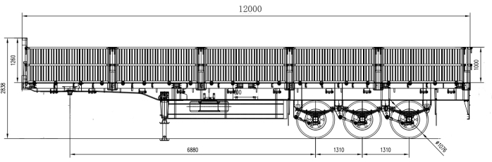 3 Axle double Fence Semi Trailer