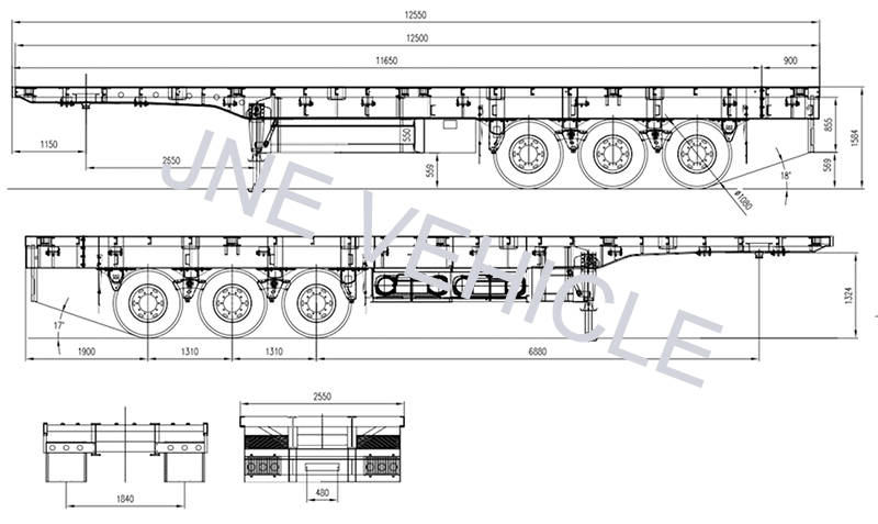 Flatbed Trailer Drawing