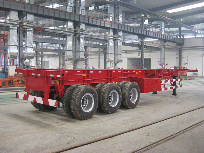 12 Meter Tri-axle Skeleton Trailer for Container Transport